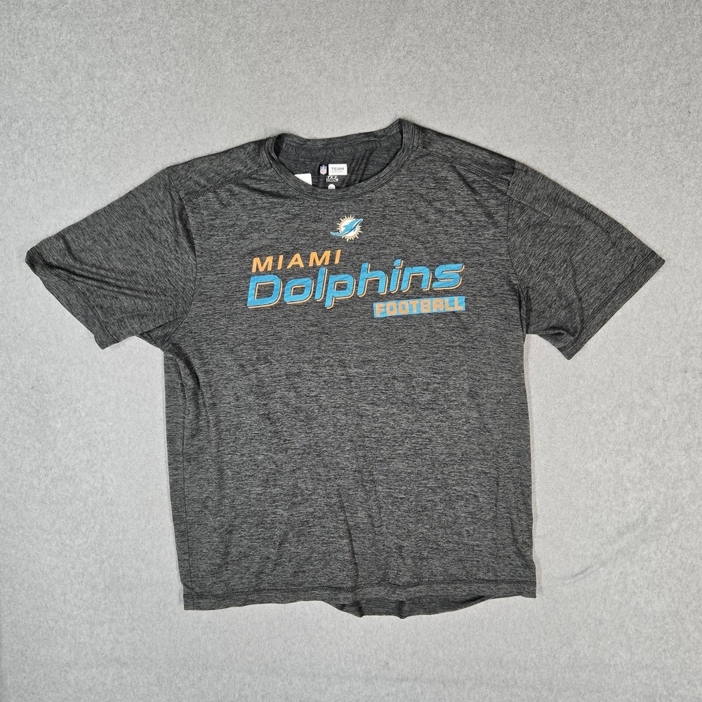 Miami Dolphins Men Shirt XL Gray NFL Team Apparel Logo TX3 Cool Activewear READ